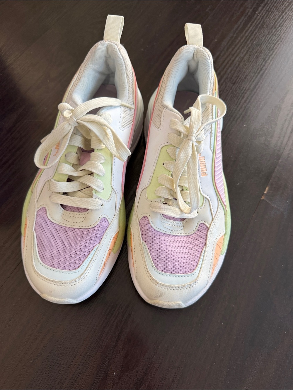 Puma Women's Pastel Multi-Color Sneakers - White, Pink, Green